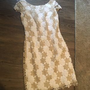 Lilly Pulitzer White & Gold Lace Dress